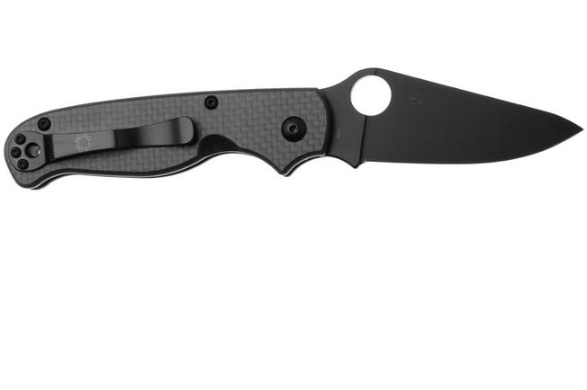 Afbeelding voor Spyderco ButtonUp C275CFPBK, Black Oxide 8Cr13MoV, Black Laminated G10/Carbon Fiber zakmes, Eric Glesser design