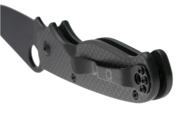 Afbeelding voor Spyderco ButtonUp C275CFPBK, Black Oxide 8Cr13MoV, Black Laminated G10/Carbon Fiber zakmes, Eric Glesser design