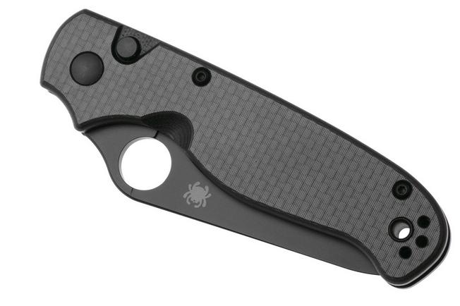 Afbeelding voor Spyderco ButtonUp C275CFPBK, Black Oxide 8Cr13MoV, Black Laminated G10/Carbon Fiber zakmes, Eric Glesser design