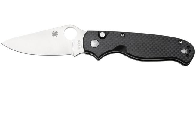 Afbeelding voor Spyderco ButtonUp C275CFP, Satin 8Cr13MoV, Black Laminated G10/Carbon Fiber zakmes, Eric Glesser design