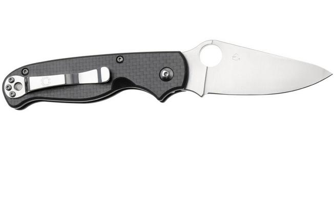 Afbeelding voor Spyderco ButtonUp C275CFP, Satin 8Cr13MoV, Black Laminated G10/Carbon Fiber zakmes, Eric Glesser design