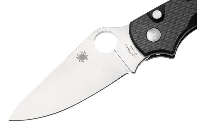 Afbeelding voor Spyderco ButtonUp C275CFP, Satin 8Cr13MoV, Black Laminated G10/Carbon Fiber zakmes, Eric Glesser design