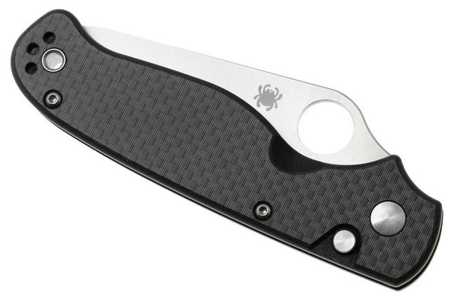 Afbeelding voor Spyderco ButtonUp C275CFP, Satin 8Cr13MoV, Black Laminated G10/Carbon Fiber zakmes, Eric Glesser design