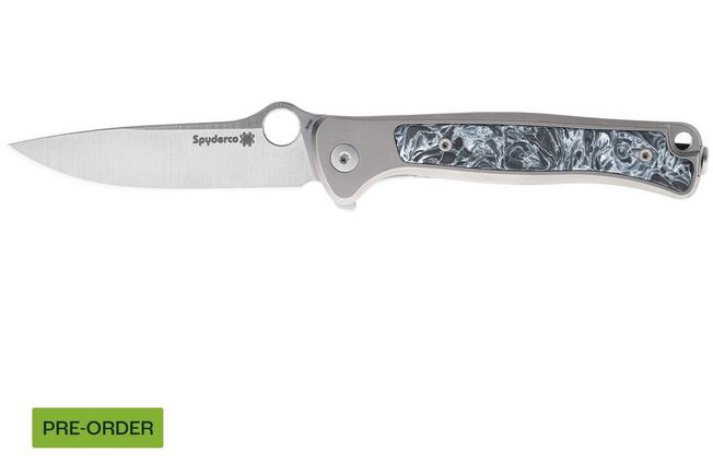 Afbeelding voor Spyderco Thyn C279TIP Titanium, Carbon Fiber Inlay, Böhler M390, zakmes, Michele Pensato design