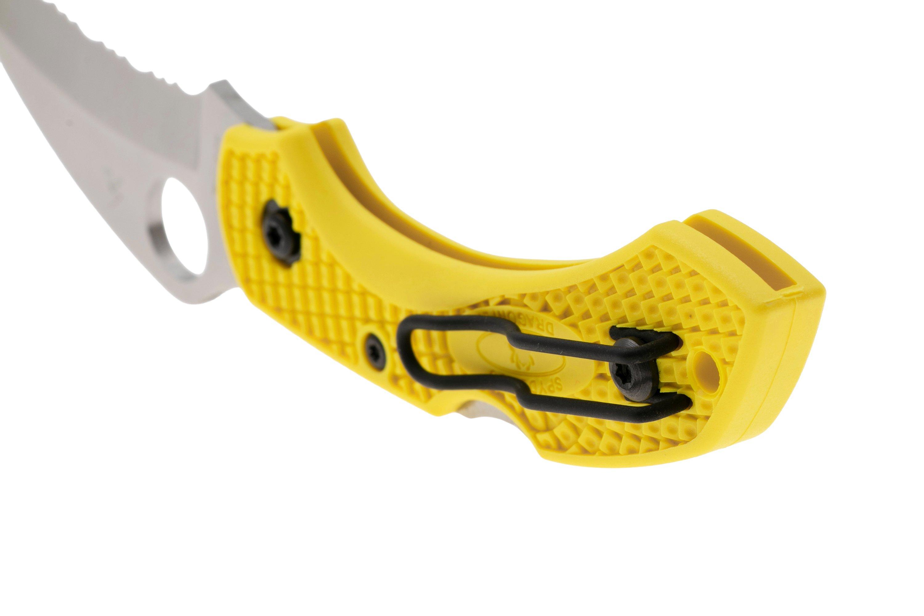 Spyderco Dragonfly 2 Salt Hawkbill C28SYL2HB serrated pocket knife