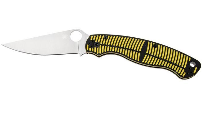 Afbeelding voor Spyderco Military 2 Salt C36GMCBKP2, Satin CPM MagnaCut, Yellow/Black G10 zakmes