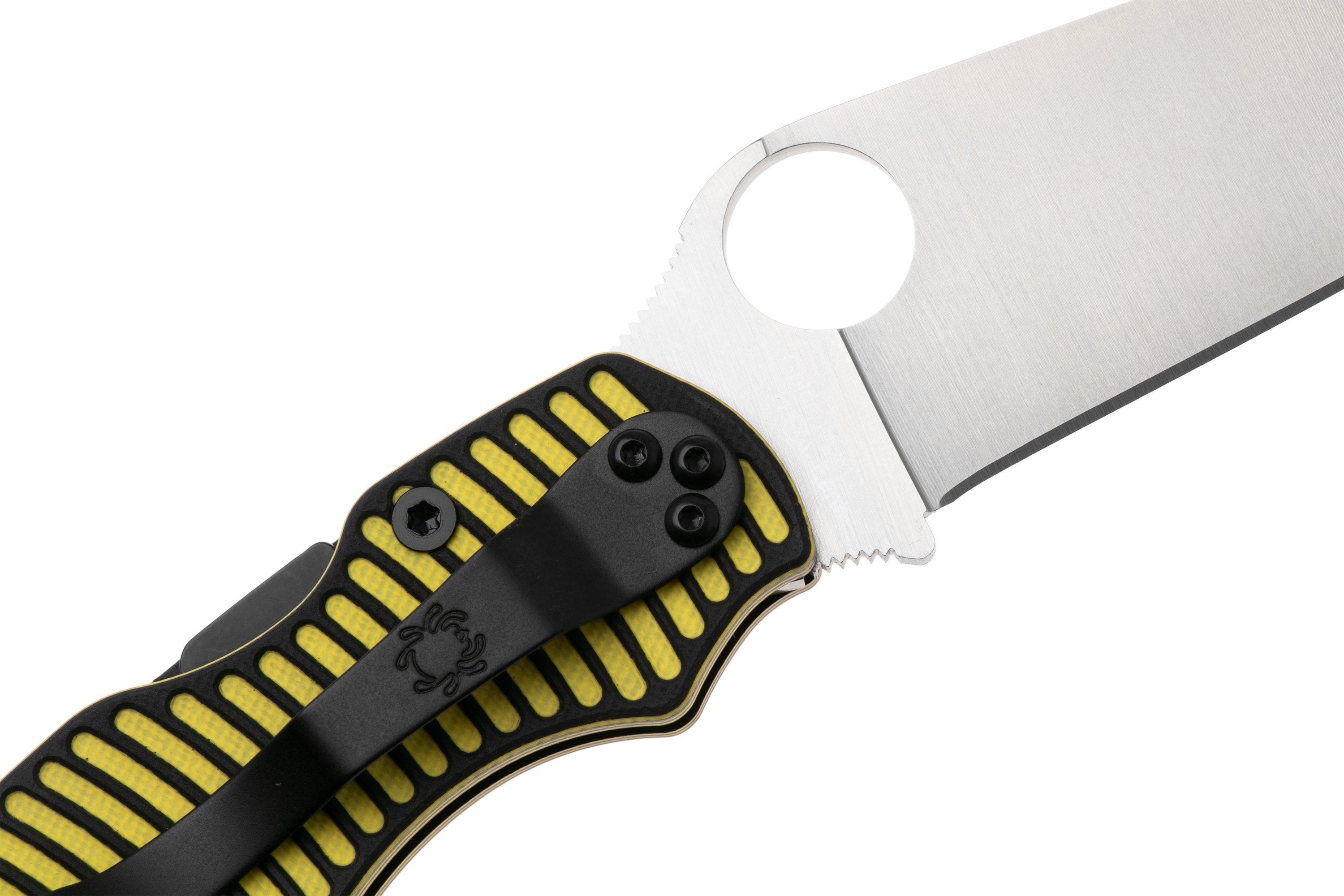 Spyderco Military 2 Salt C36GMCBKP2, Satin CPM MagnaCut, Yellow/Black ...