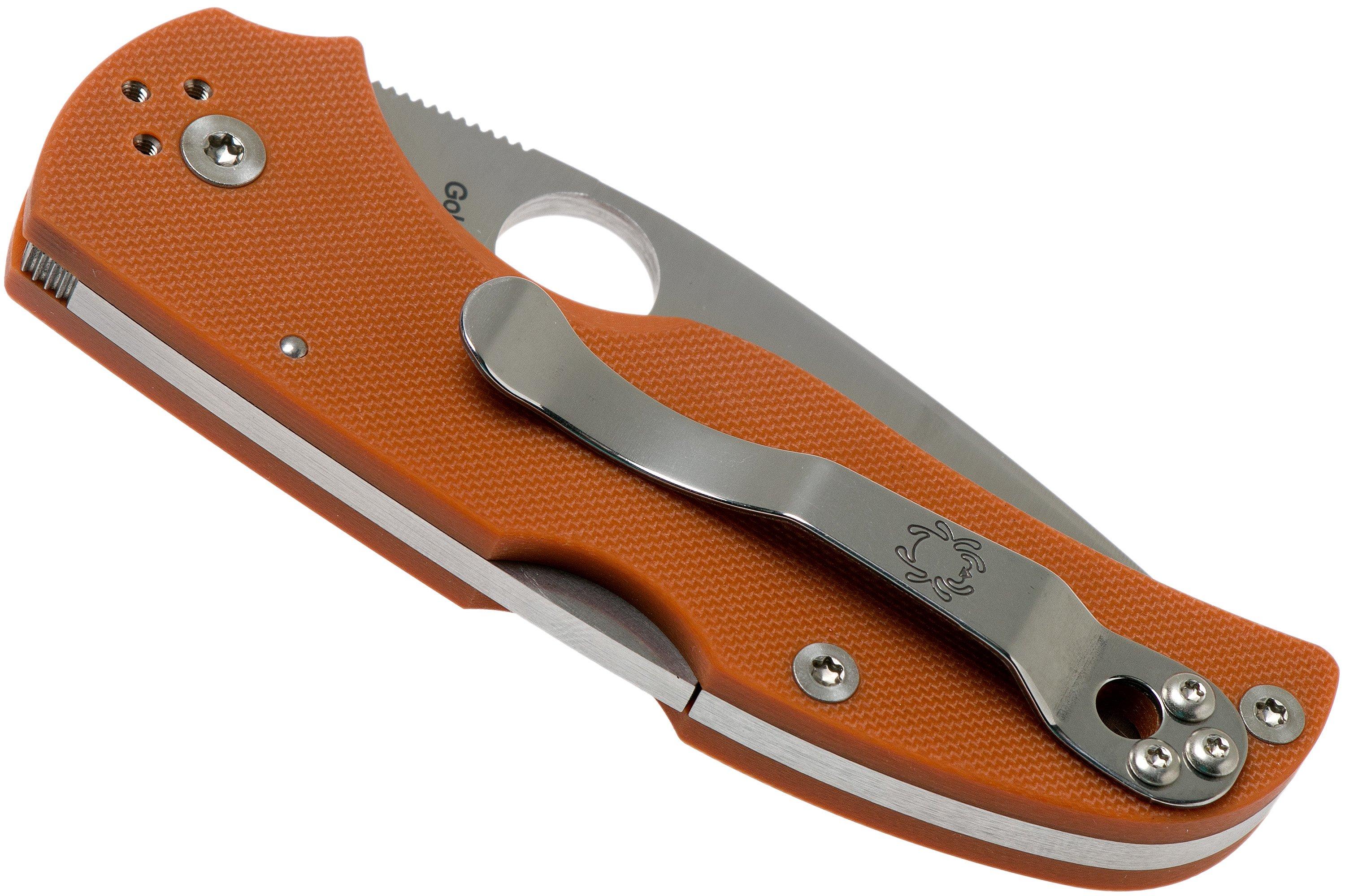 Spyderco Native 5 REX45 Burnt Orange G10 C41GPBORE5 Sprint Run pocket