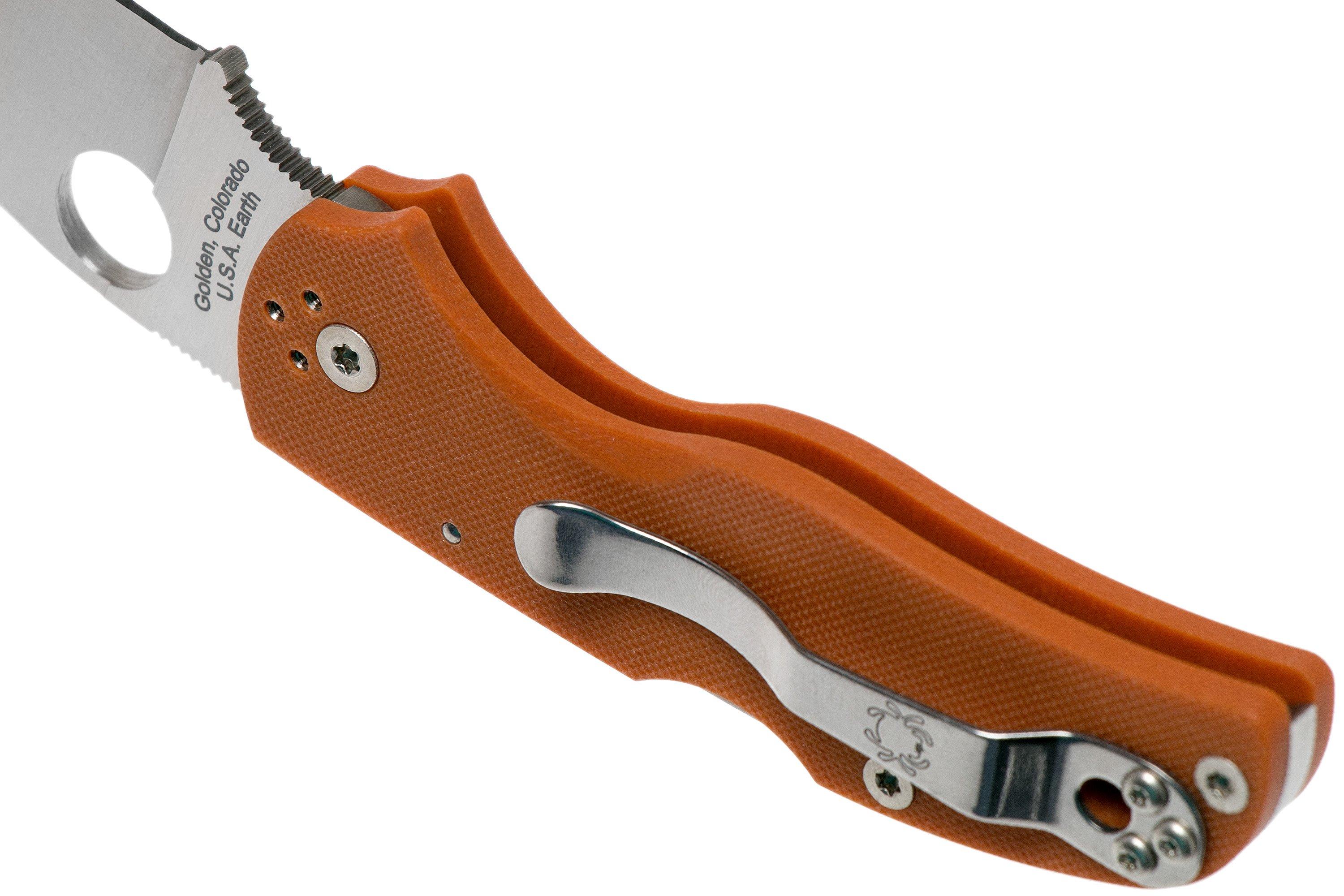 Spyderco Native 5 REX45 Burnt Orange G10 C41GPBORE5 Sprint Run pocket