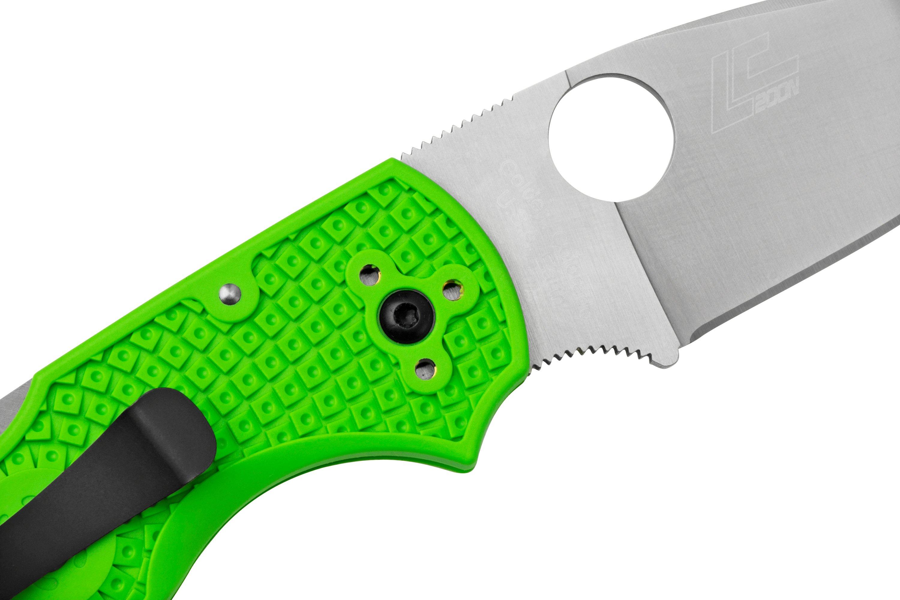 Spyderco Native 5 Salt, Green FRN, LC200N, C41PGR5 pocket knife ...