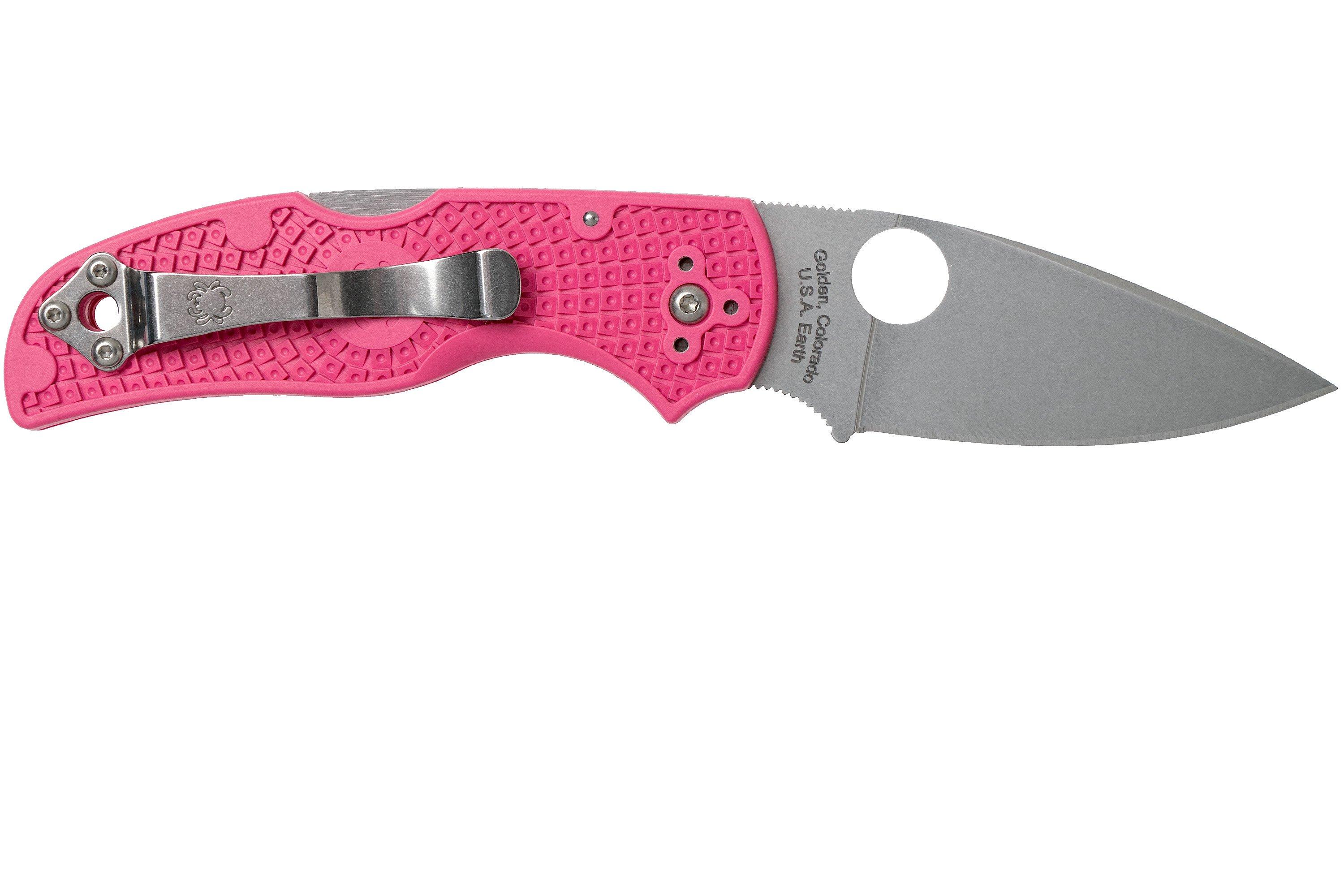 Spyderco Native 5 C41PPN5 Pink Heals pocket knife | Advantageously ...