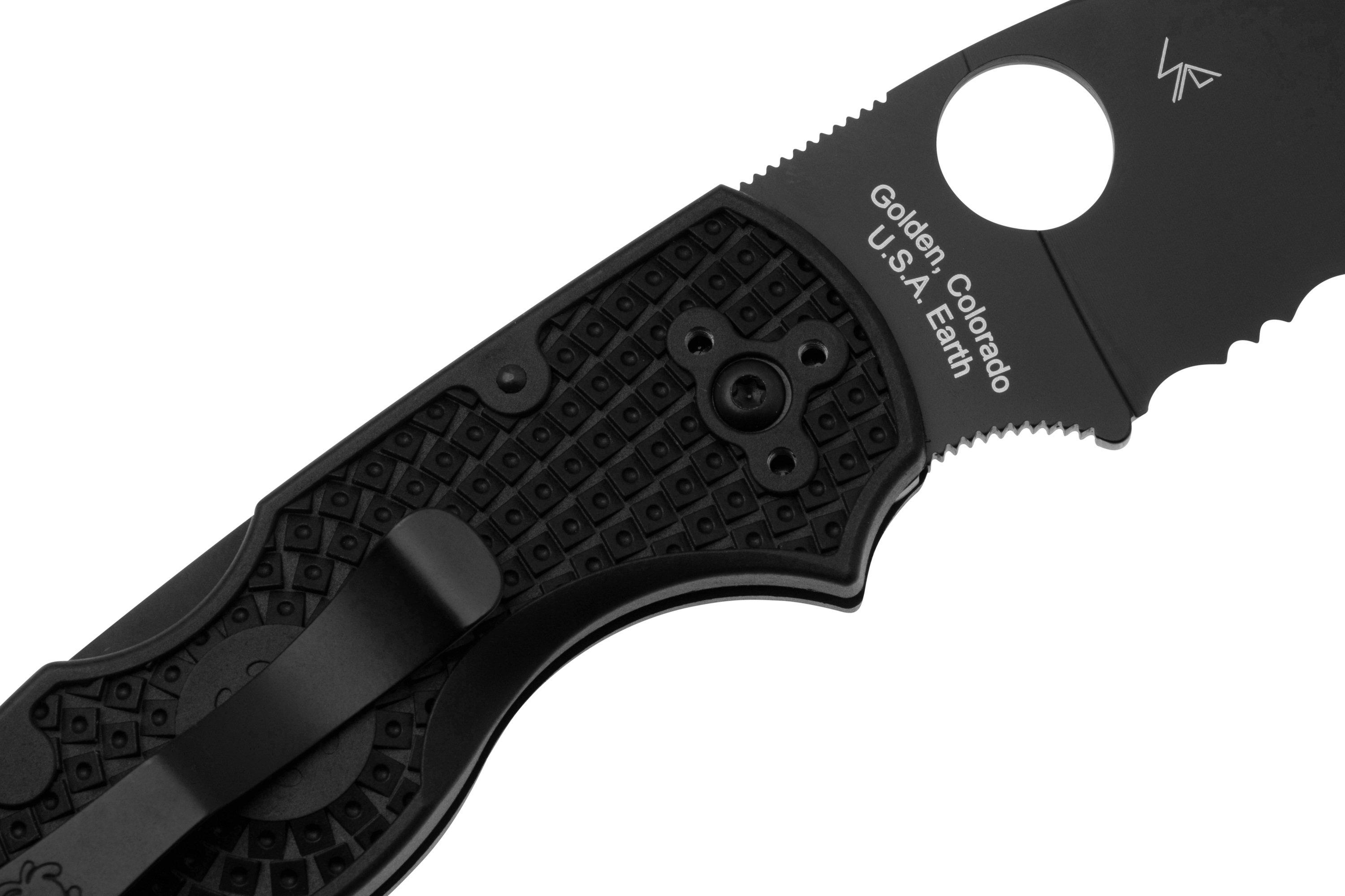 Spyderco Native 5 Lightweight Black C41PSBBK5 Black FRN, partially ...