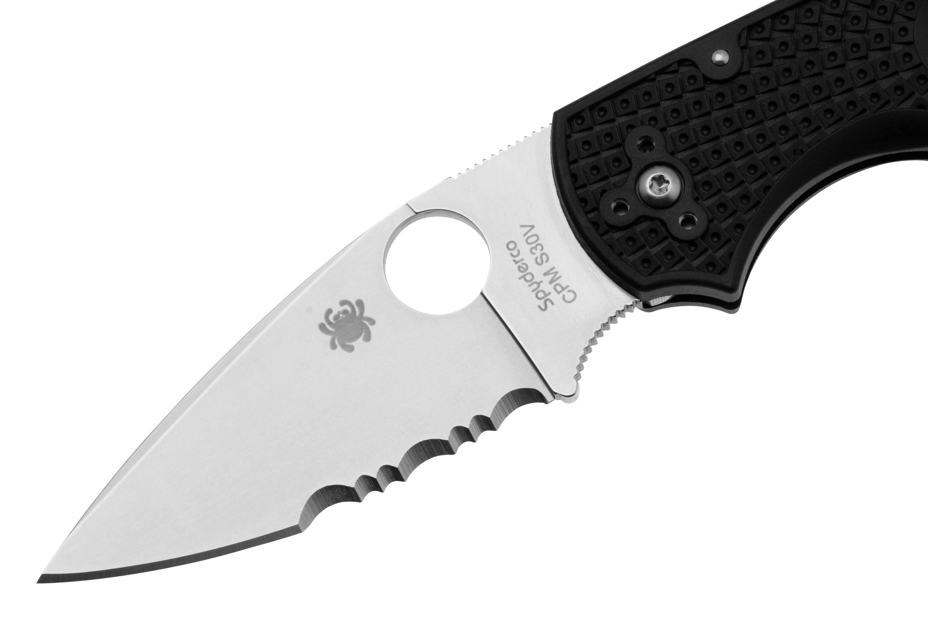 Spyderco Native 5 Lightweight C41PSBK5 Black FRN, partly serrated ...