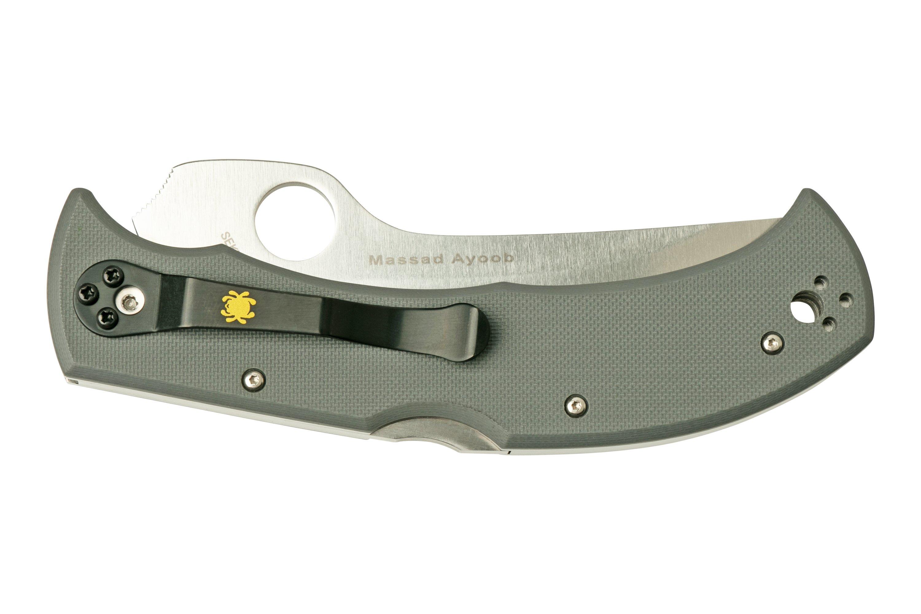 Spyderco Massad Ayoob CruWear, Plain, Grey G10 C60GPGY Sprint Run 2022, navaja Compras con