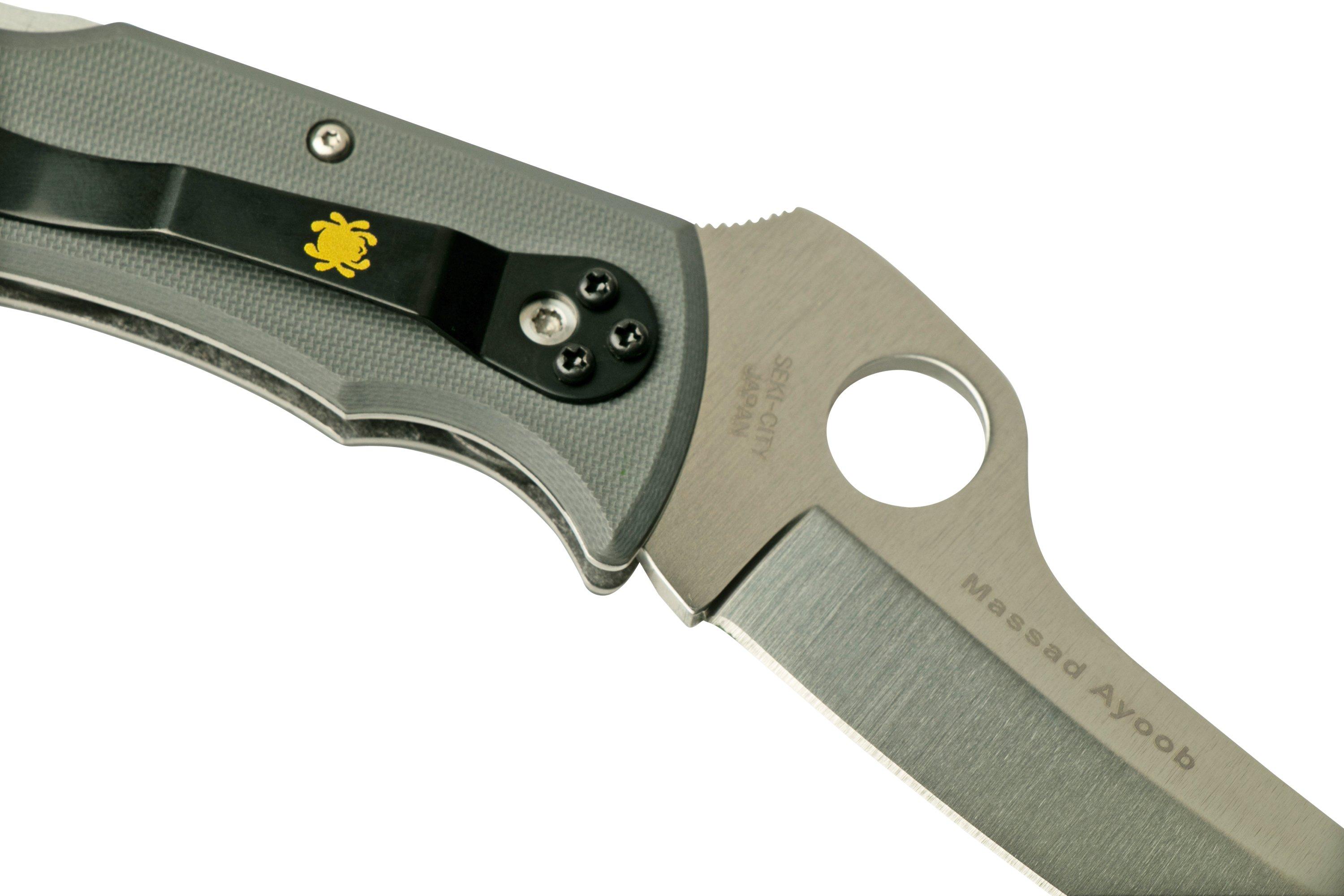 Spyderco Massad Ayoob CruWear, Plain, Grey G10 C60GPGY Sprint Run