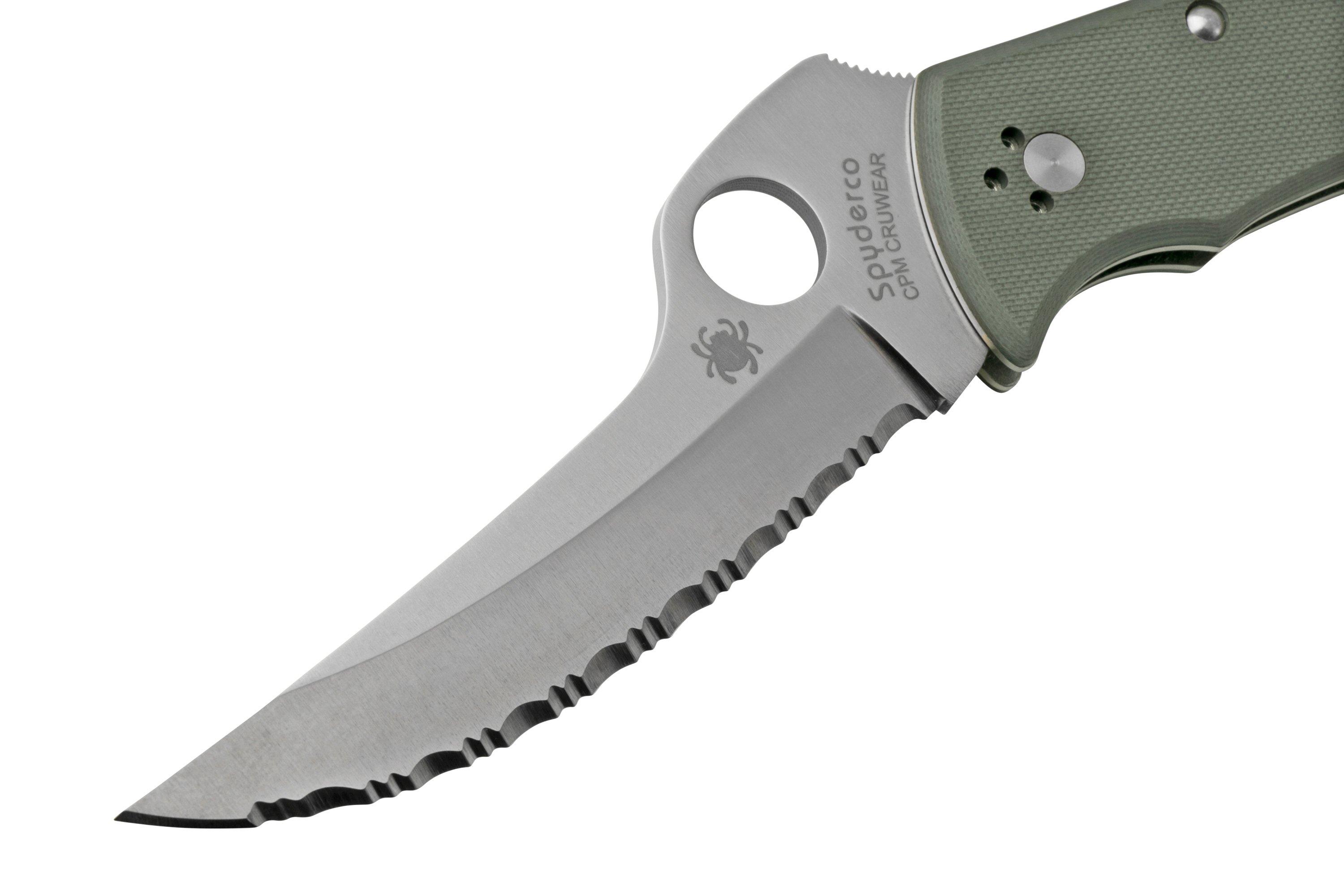 Spyderco Massad Ayoob CruWear, Serrated, Grey G10 C60GSGY Sprint Run