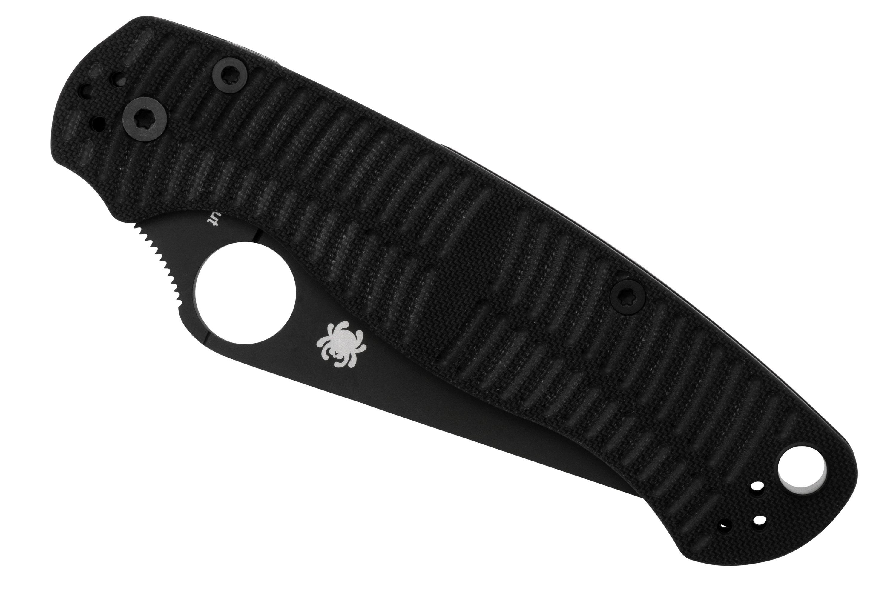 Spyderco Paramilitary 2 Salt, CPM MagnaCut Black DLC, Black G10 ...