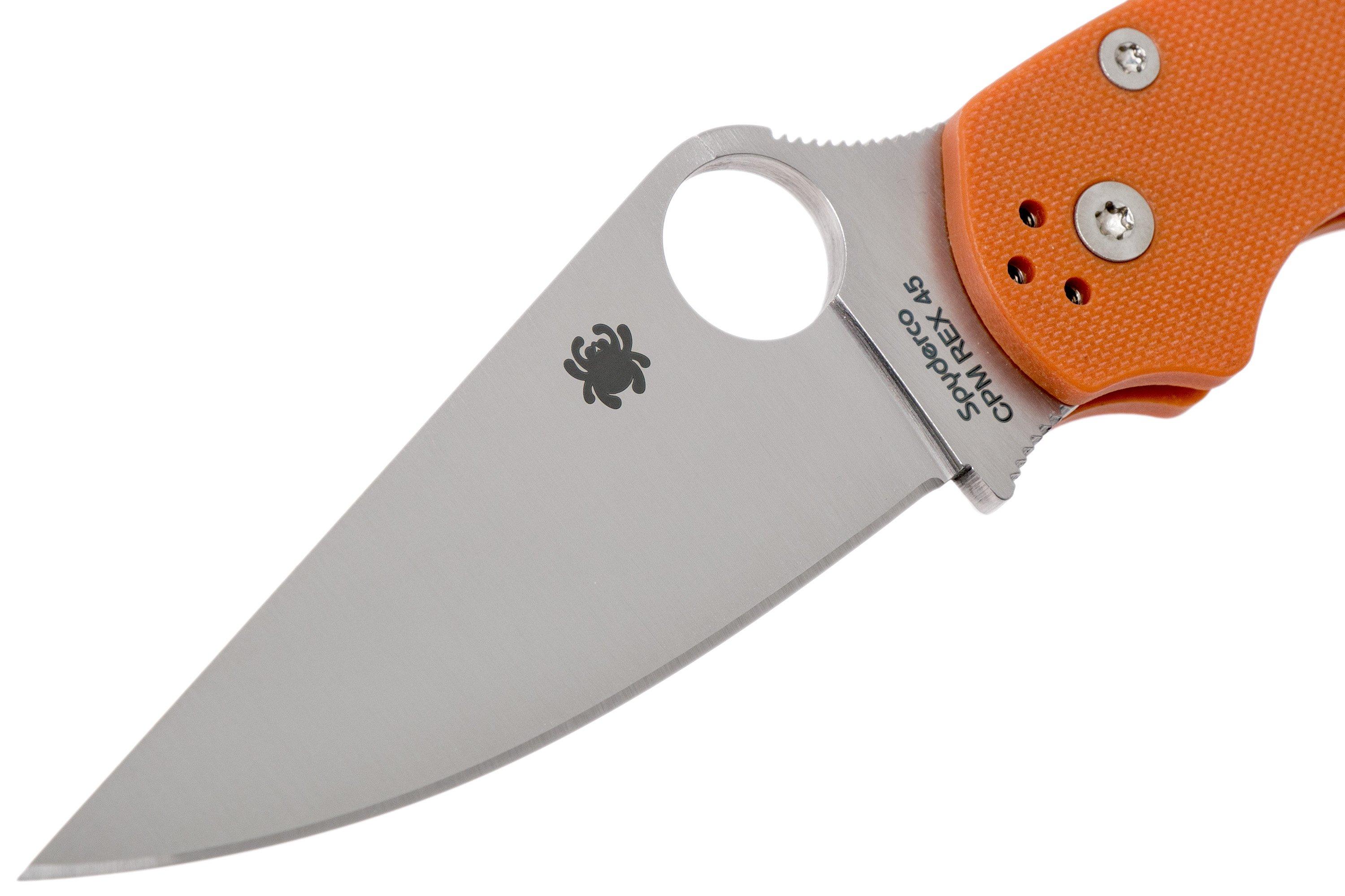 Spyderco Paramilitary 2 REX45 C81GPBORE2 Burnt Orange Sprint Run pocket ...