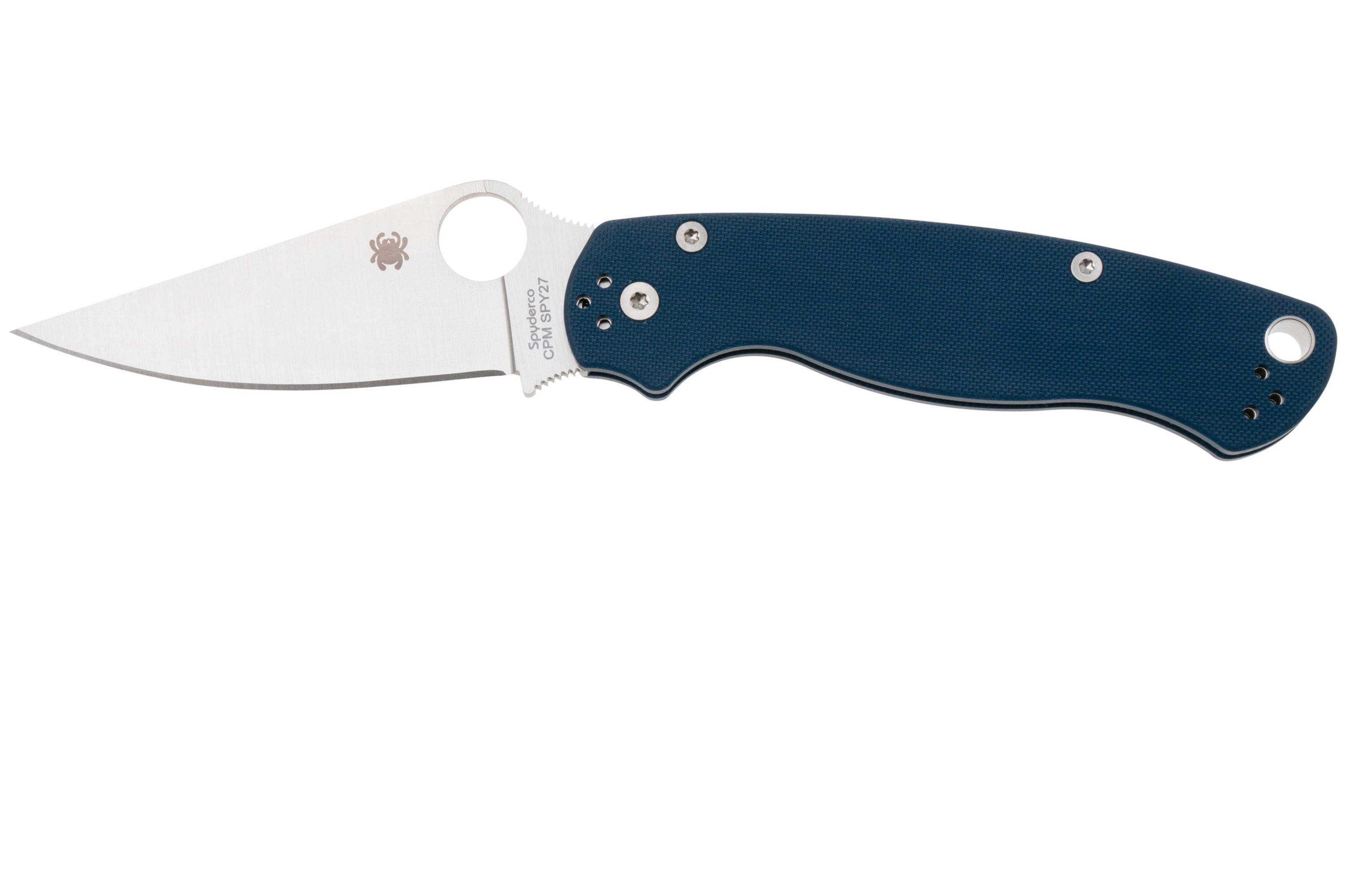 Spyderco Paramilitary 2 CPM SPY27 C81GPCBL2 Blue G10 pocket knife ...