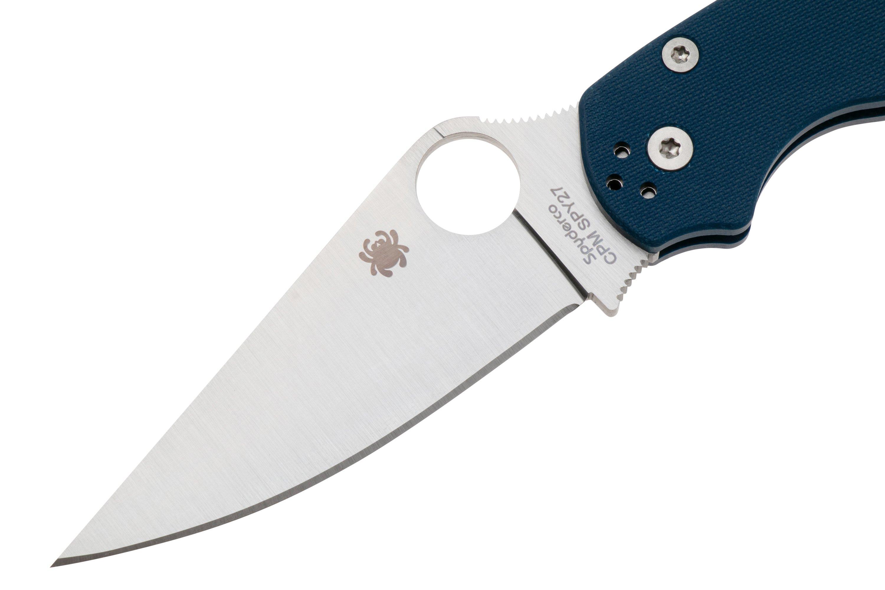 Spyderco Paramilitary 2 CPM SPY27 C81GPCBL2 Blue G10 pocket knife ...