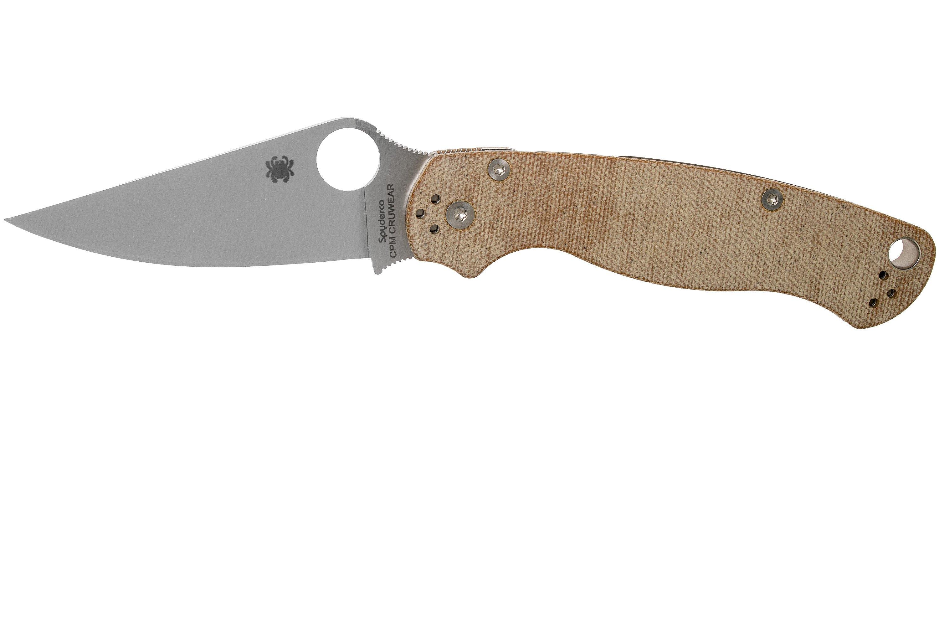 Spyderco C81MPCW2 Para Military 2 Brown Canvas Micarta CruWear couteau