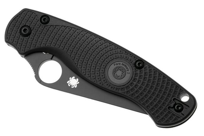 Afbeelding voor Spyderco Paramilitary 2 Lightweight Black C81PBBK2 Black FRN, Black DLC CTS-BD1N, zakmes