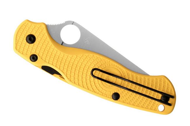 Image for Spyderco Paramilitary 2 Lightweight Salt CPM MagnaCut C81SYL2 Yellow FRN, serrated pocket knife