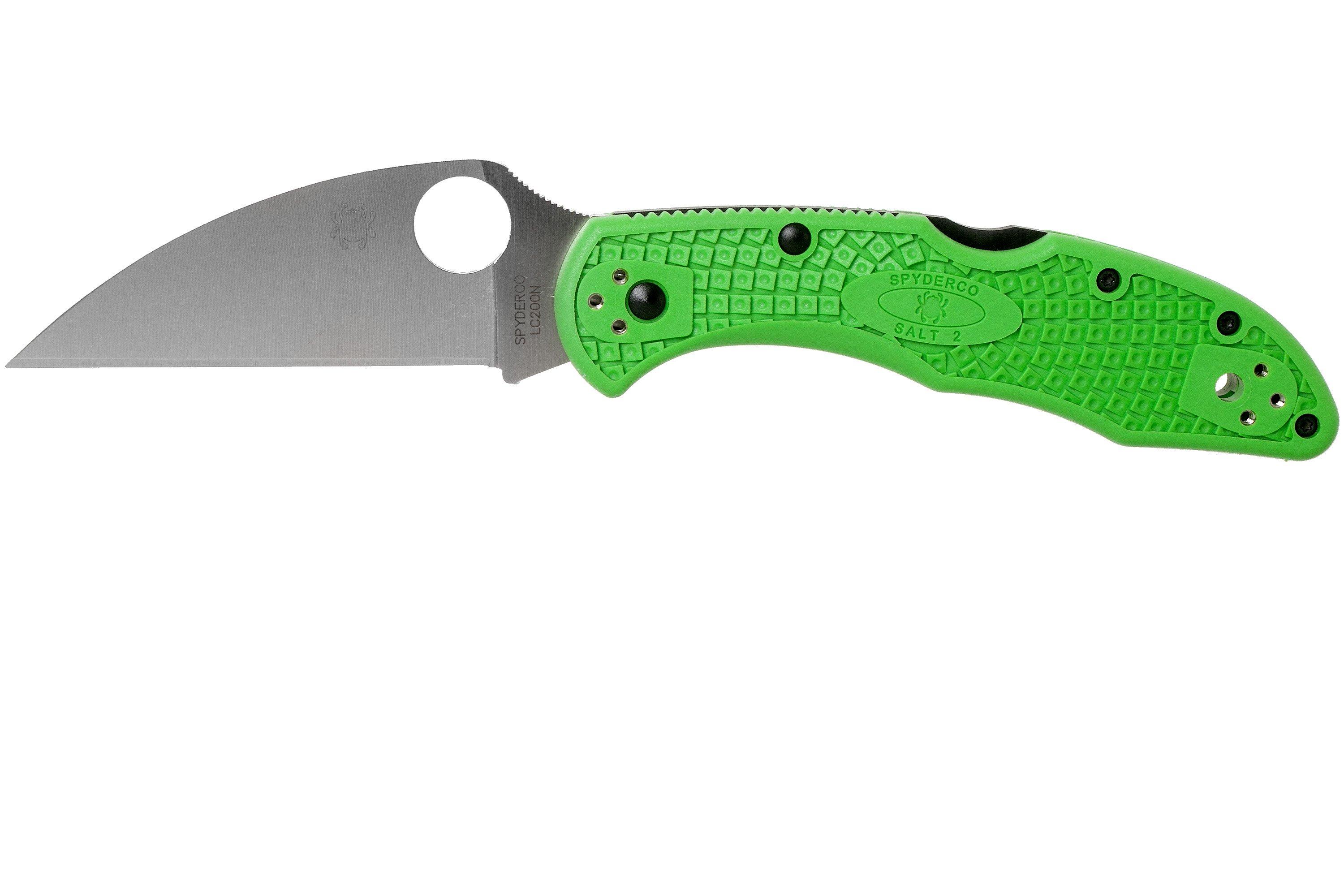 Spyderco Salt 2 Green Wharncliffe LC200N C88FPWCGR2 zakmes Voordelig kopen bij knivesandtools.be