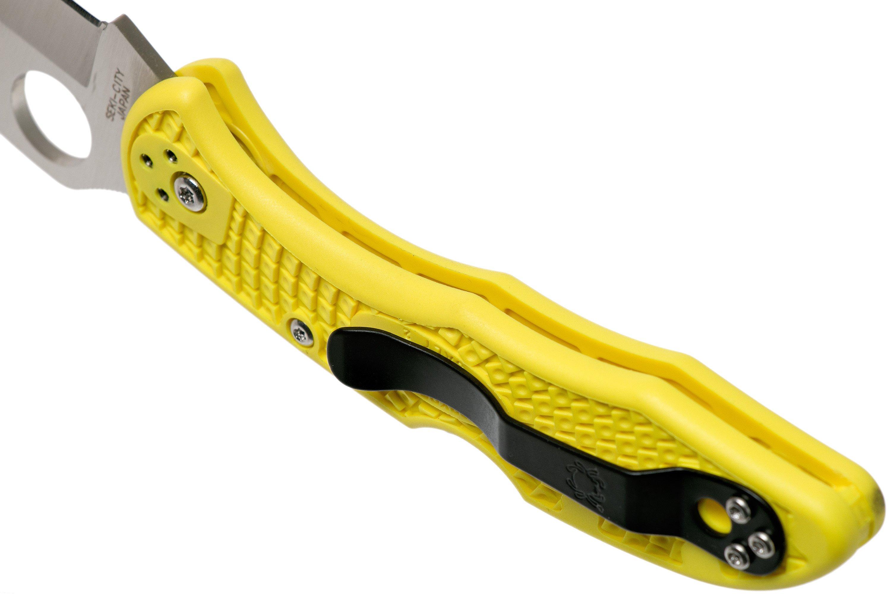 Spyderco Delica Salt 2 Wharncliffe C88PWCYL2 pocket knife Advantageously shopping at