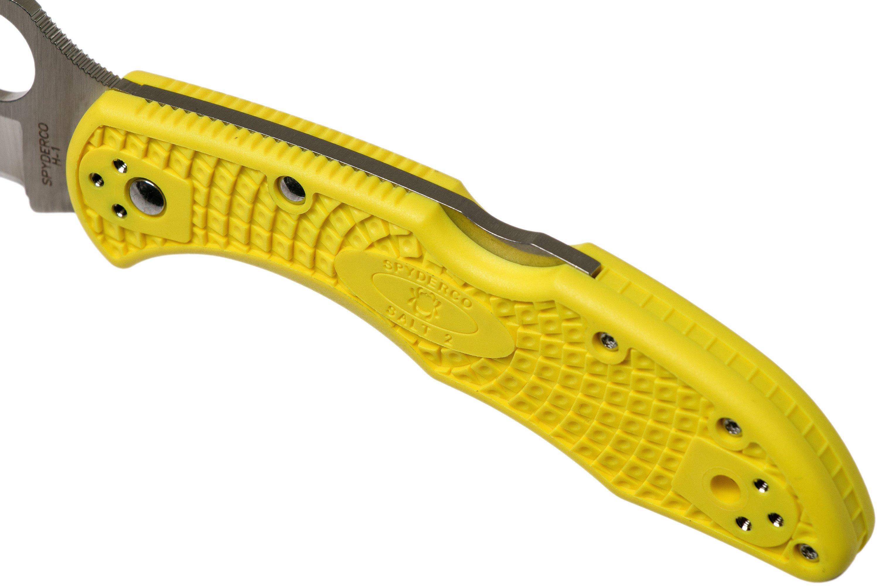 Spyderco Delica Salt 2 Wharncliffe C88PWCYL2 pocket knife Advantageously shopping at