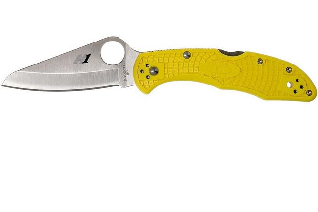 Spyderco Tasman Salt 2 C106PYL2 plain Edge navaja, amarillo