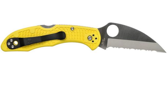 Bild für Spyderco Delica Salt 2 Wharncliffe C88SWCYL2 Taschenmesser, Wellenschliff