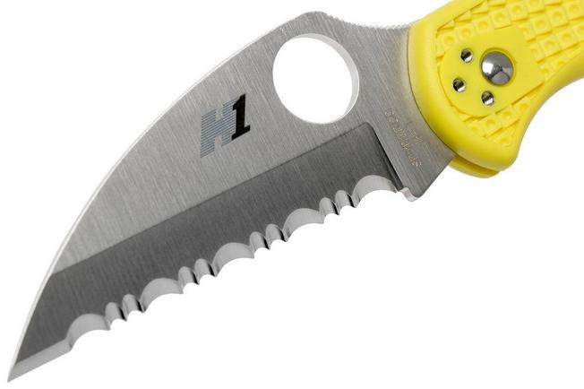 Bild für Spyderco Delica Salt 2 Wharncliffe C88SWCYL2 Taschenmesser, Wellenschliff