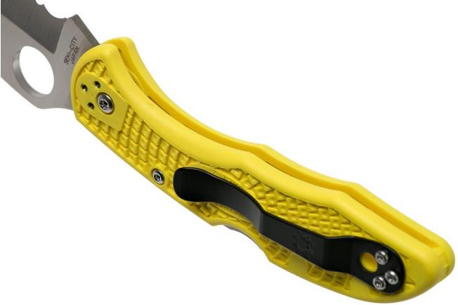 Bild für Spyderco Delica Salt 2 Wharncliffe C88SWCYL2 Taschenmesser, Wellenschliff
