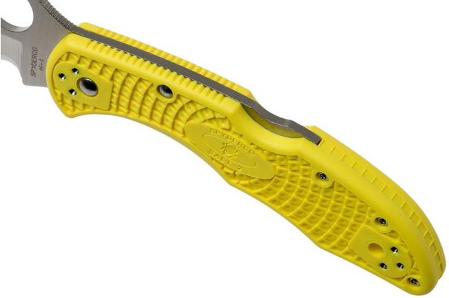Bild für Spyderco Delica Salt 2 Wharncliffe C88SWCYL2 Taschenmesser, Wellenschliff
