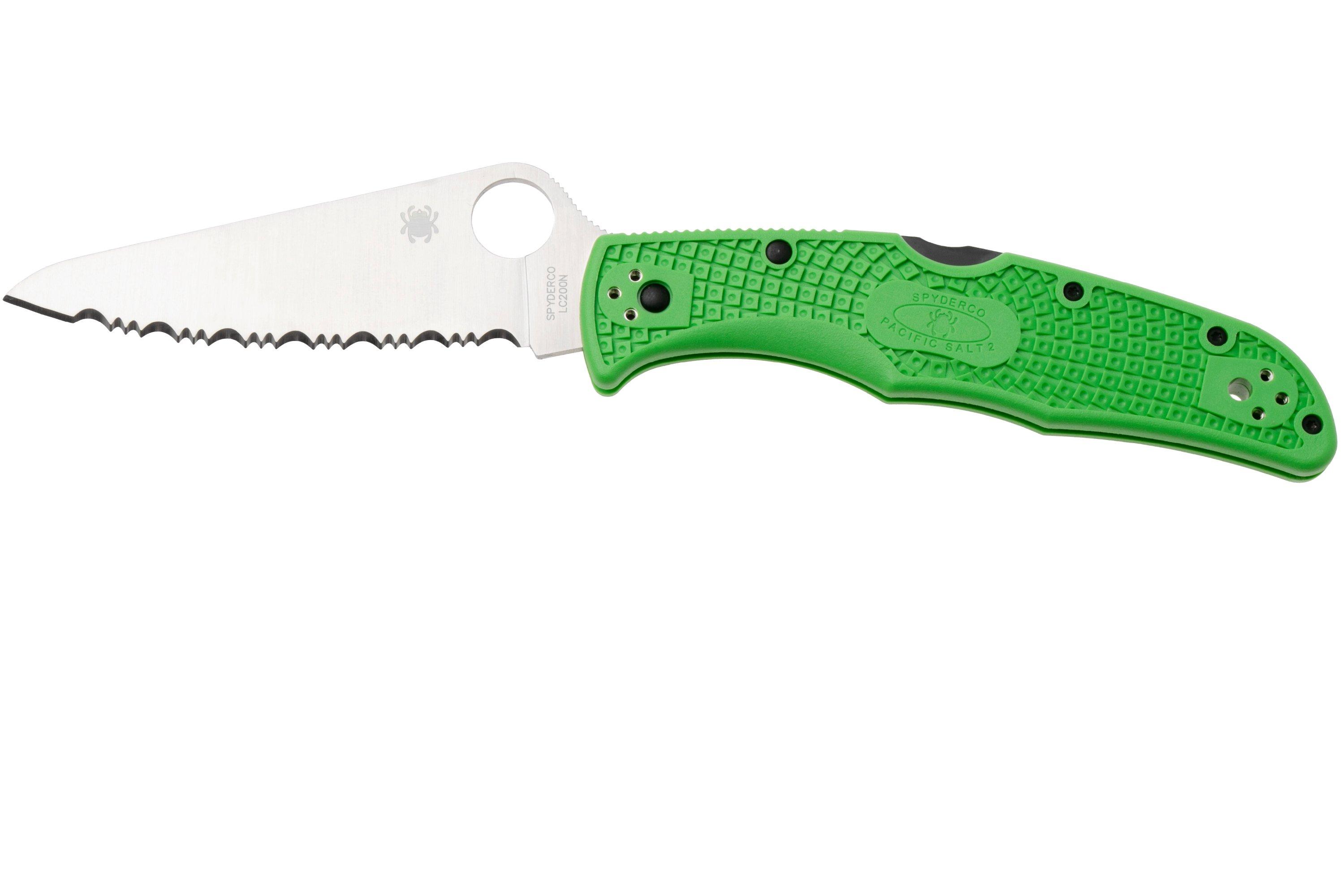 Spyderco Pacific Salt 2 Green LC200N C91FSGR2 serrated pocket 