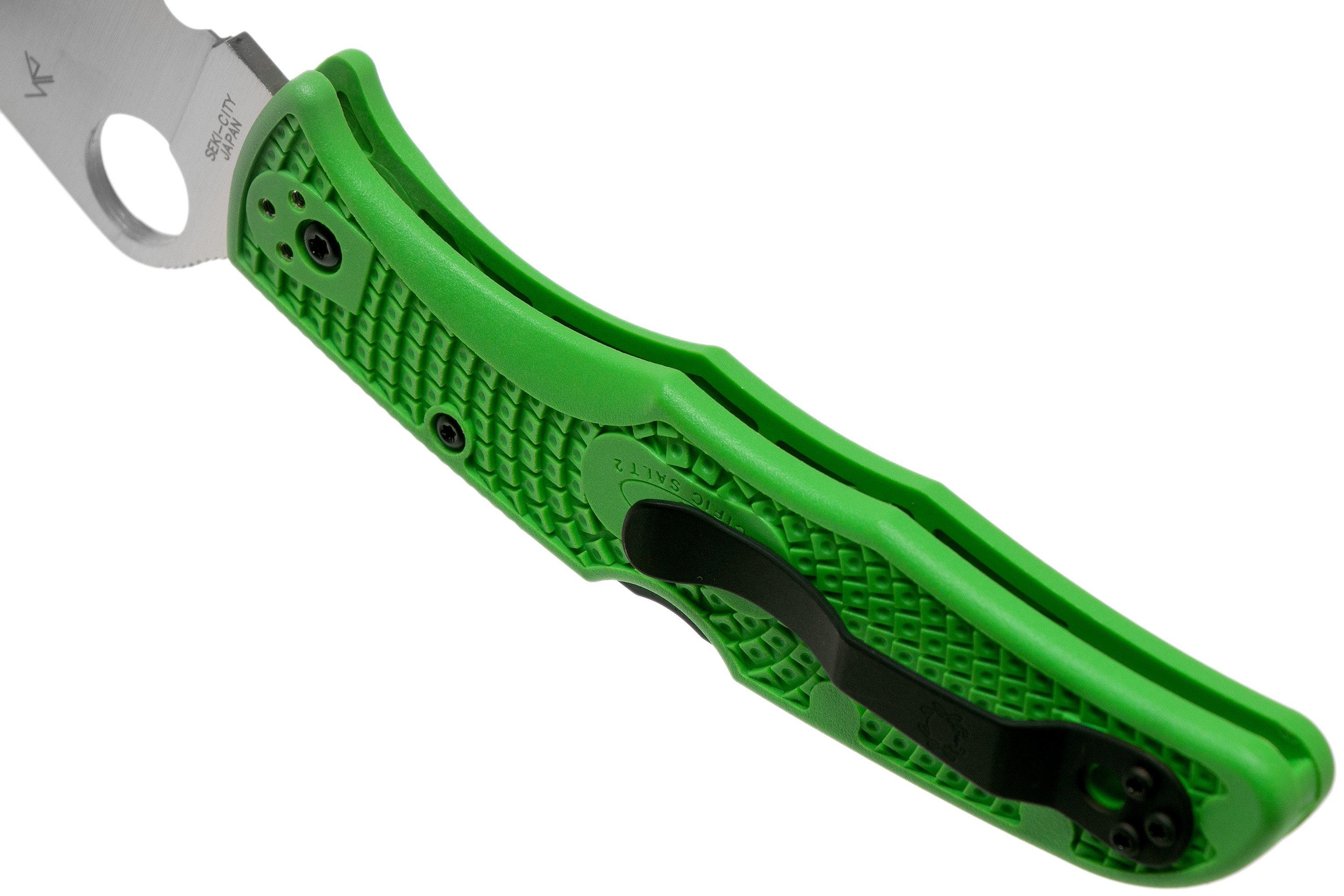 Spyderco Pacific Salt 2 Green LC200N C91FSGR2 serrated pocket knife ...