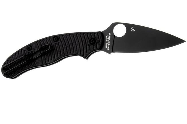 Image pour Spyderco UK Penknife Salt C94GMCBKP, Black DLC CPM MagnaCut, Black G10, couteau de poche