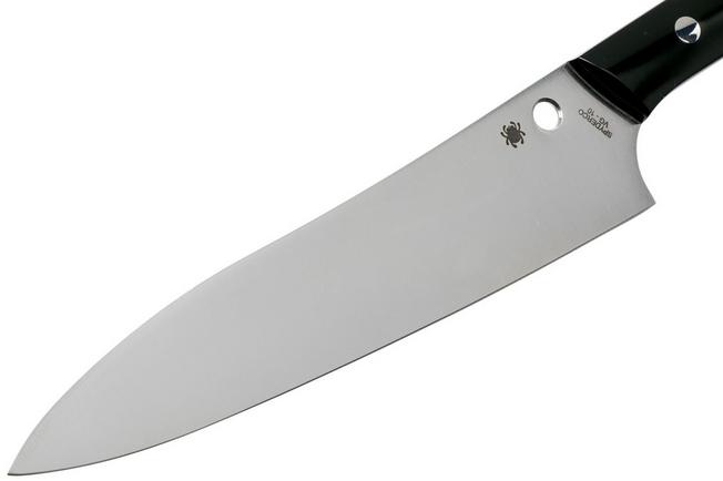 Spyderco Chef's Knife 7.13 VG10 Blade, Black Corian Handles