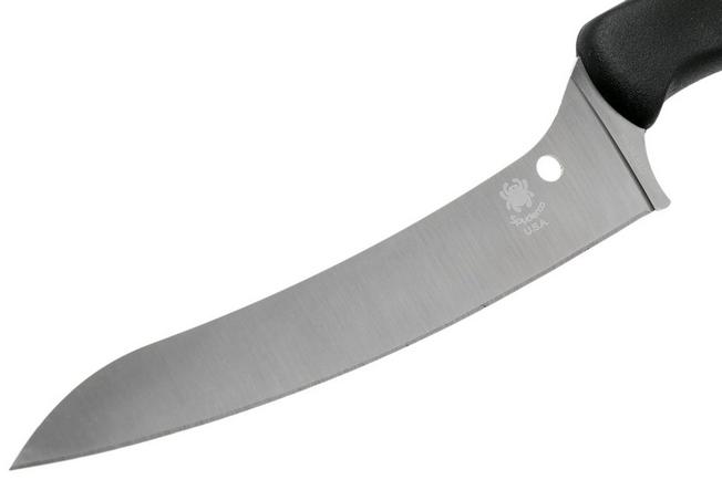 Spyderco Z-Cut Pointed Kitchen Knife Plain Blade Black Handle