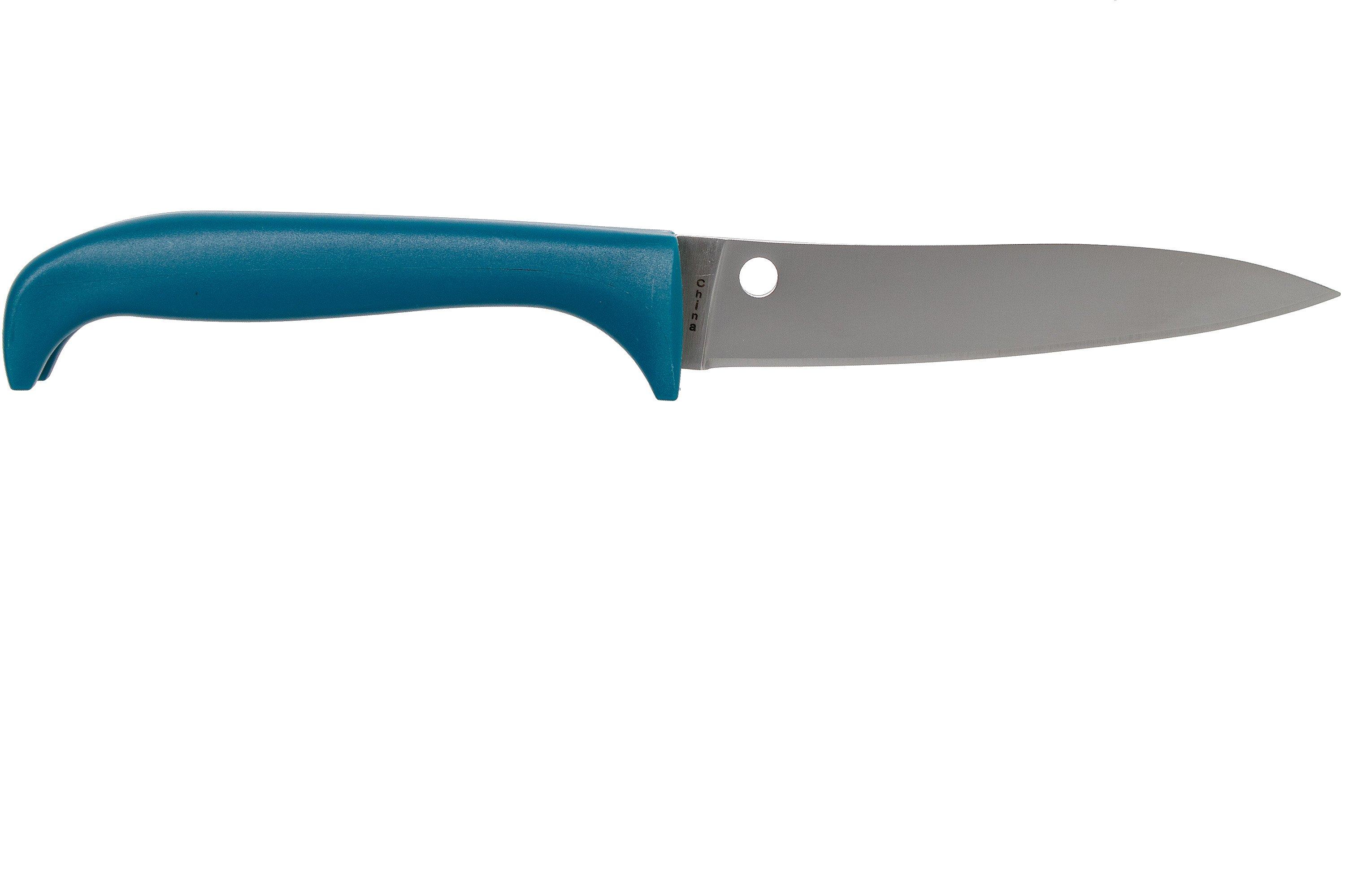 Spyderco Counter Puppy Kitchen Knife Blue Plastic Handle 7Cr17