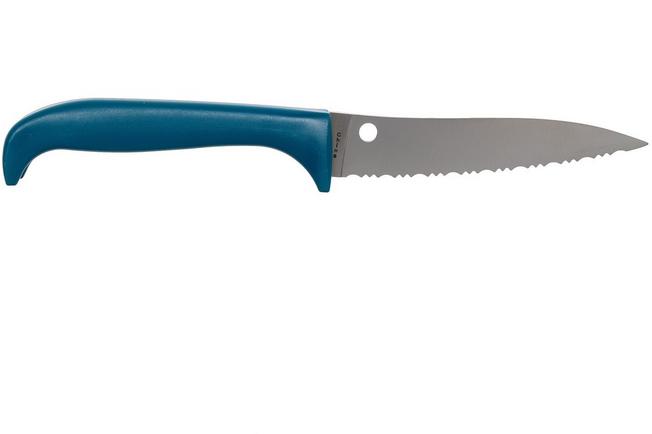 Spyderco Counter Puppy Kitchen Knife Blue Plastic Handle 7Cr17 Serrated  Edge K20SBL