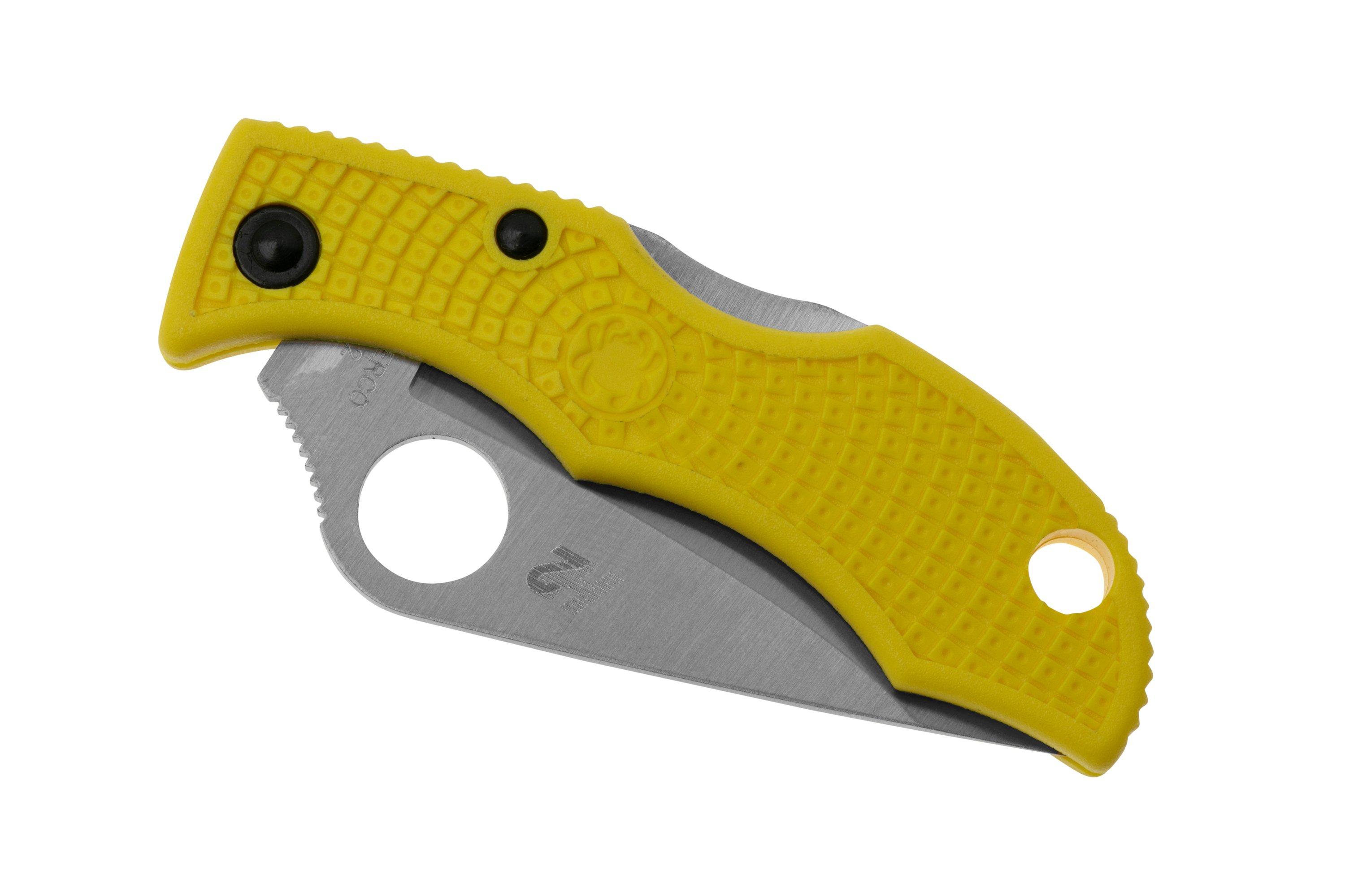 Spyderco Ladybug 3 Salt LYLS3 Yellow FRN, serrated pocket knife ...