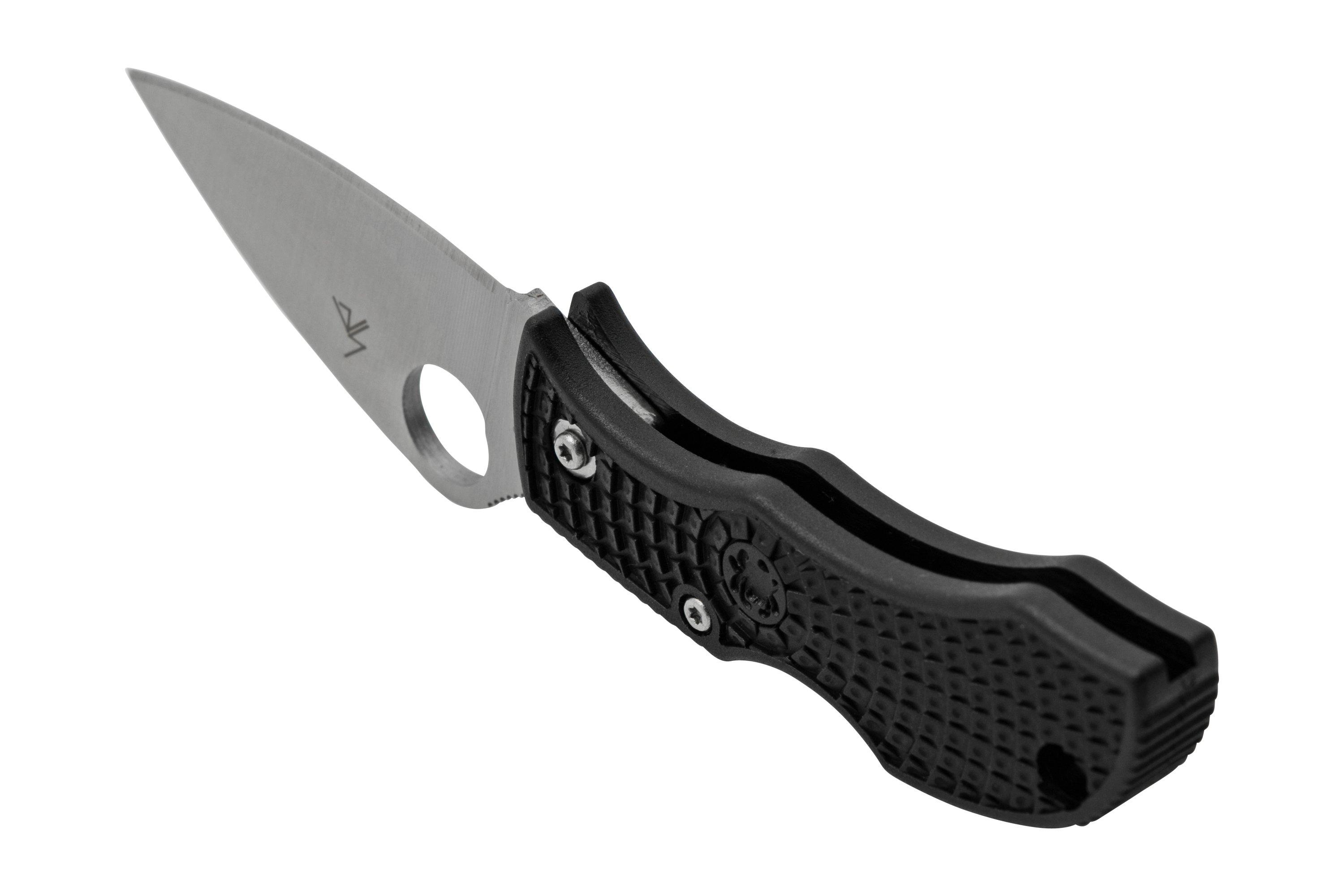 Spyderco Manbug MBKLFP Leafshape VG-10, Black FRN, pocket knife ...