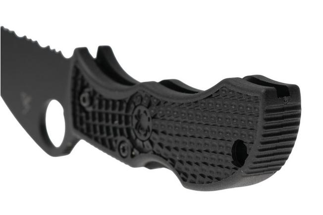 Afbeelding voor Spyderco Manbug Wharncliffe Black MBKWSBK Black FRN serrated zakmes