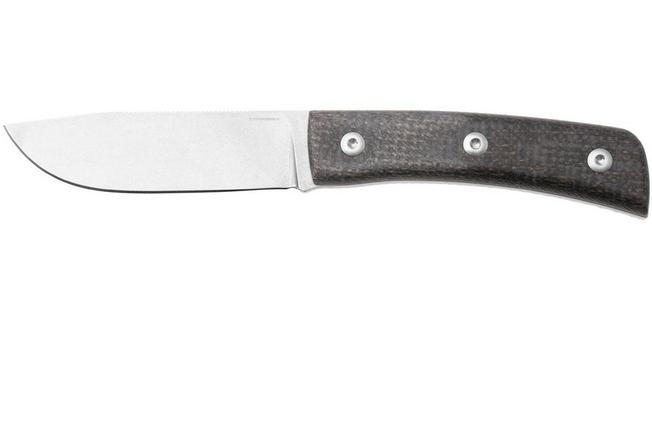 Image for Straightline Buster BS-BB Stonewashed M390, Brown Burlap Micarta, fixed knife