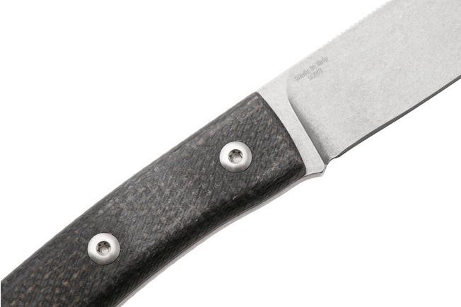 Image for Straightline Buster BS-BB Stonewashed M390, Brown Burlap Micarta, fixed knife