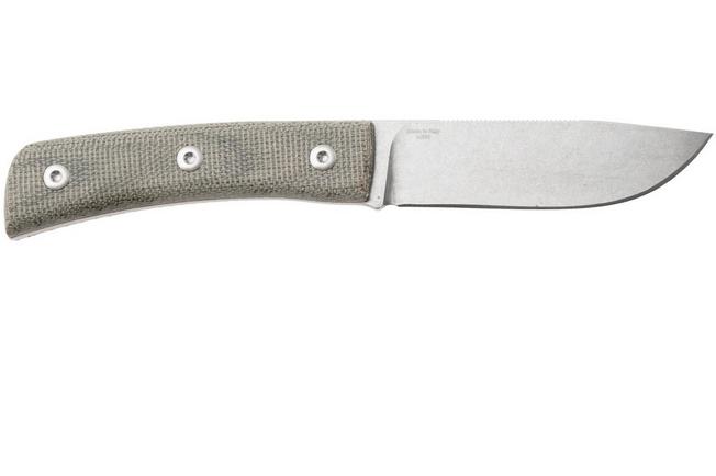Image for Straightline Buster BS-GC Stonewashed M390, Green Canvas Micarta, fixed knife