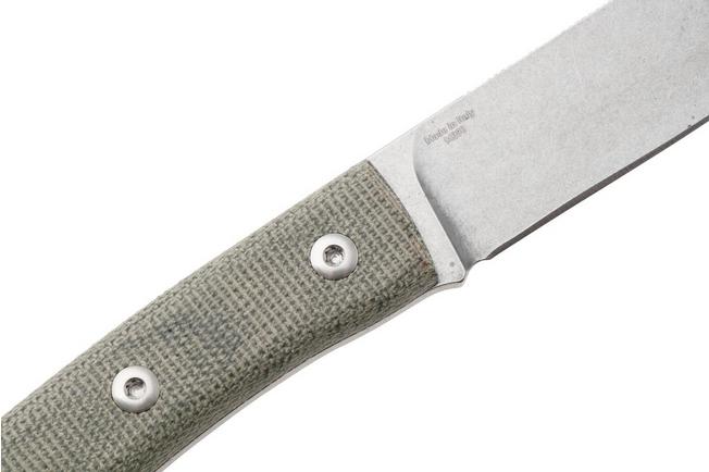 Image for Straightline Buster BS-GC Stonewashed M390, Green Canvas Micarta, fixed knife
