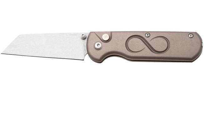 Obraz dla Nóż składany Straightline Rox RX-ATI, Stonewashed M390, Titanium Anodized Aluminum, projekt Rossella Visintin & Igor Bortolussi